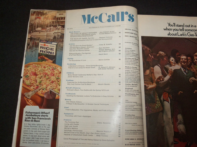 1970 MAY MCCALL'S MAGAZINE - TOM & NANCY SEAVER COVER, STORIES & ADS - ST 6334
