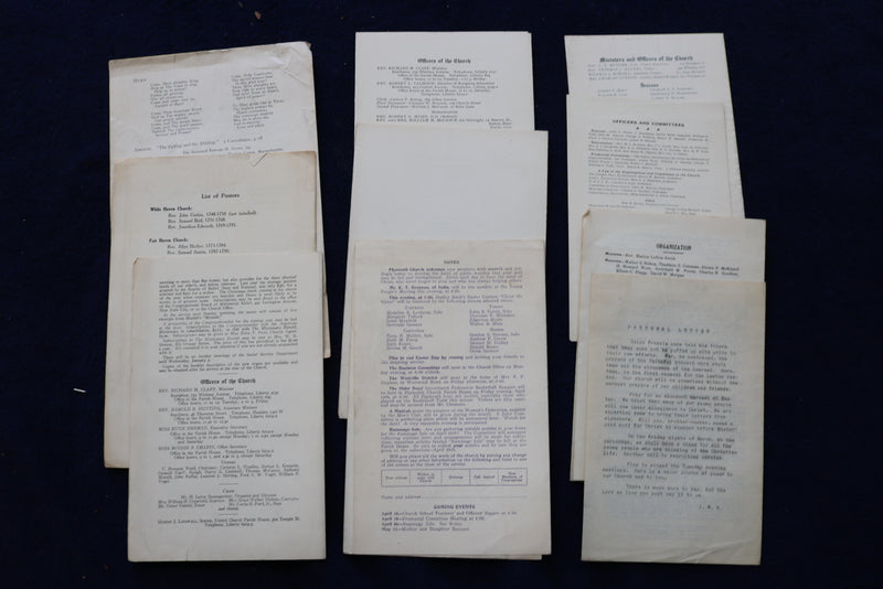 1905-1928 NEW HAVEN CHURCH PROGRAMS - LOT OF 10 - K 1542