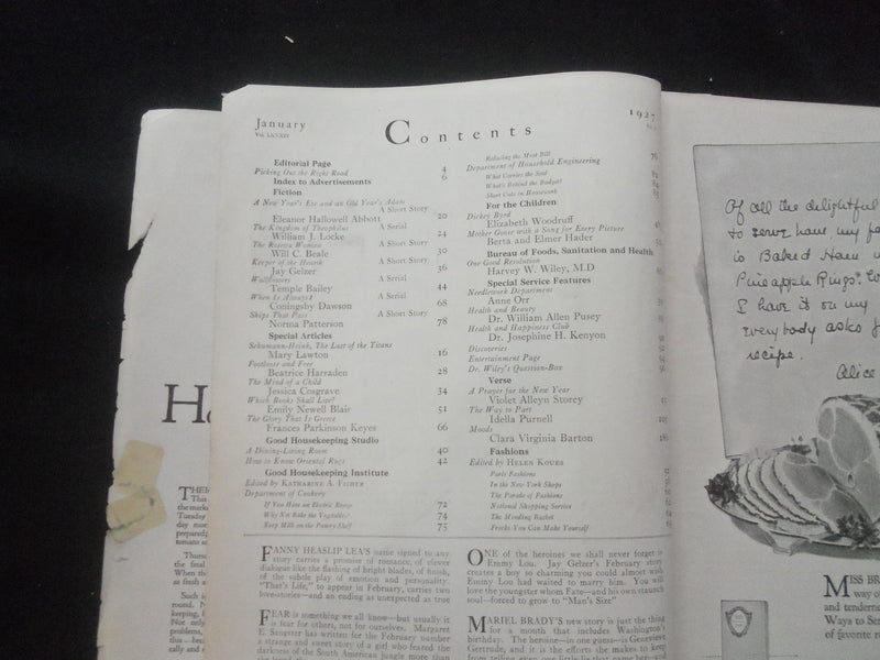 1927 JANUARY GOOD HOUSEKEEPING MAGAZINE - JESSIE WILCOX SMITH COVER - ST 4282J