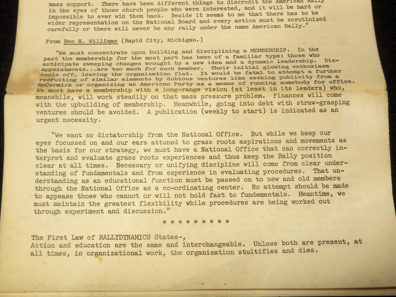 1952 DECEMBER 15 THE RALLY LETTER - NEWS AND VIEWS - K 2608