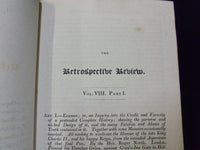1823 THE RETROSPECTIVE REVIEW VOLUME NO. 8 BOOK PUBLISHED IN LONDON - KD 727R