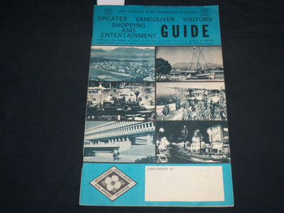 1967 GREATER VANCOUVER VISITORS SHOPPING & ENTERTAINMENT GUIDE BOOK - J 8195