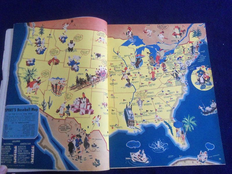 1947 MAY SPORT MAGAZINE - RACING ROUNUP - BASEBALL MAP OF THE U.S.A. - ST 7209
