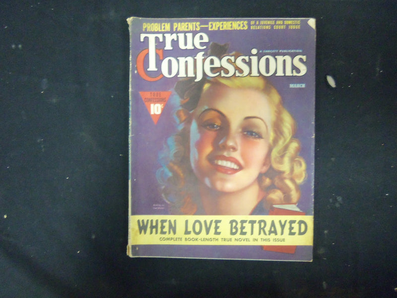 1939 MARCH TRUE CONFESSIONS MAGAZINE - NICE COVER, STORIES & ADS - ST 4129