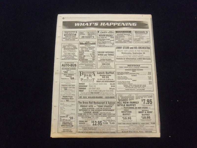 1998-99 WILKES-BARRE, PA TIMES LEADER NEWSPAPER - THE GUIDE - LOT OF 4 - NP 6218