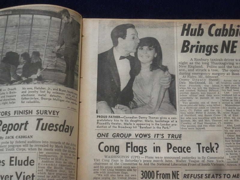 1965 NOV 27 BOSTON RECORD AMERICAN NEWSPAPER- ABINGTON SLAY SUSPECT NAB-NP 6302
