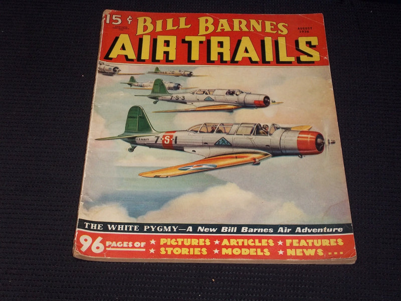 1936 AUGUST AIR TRAILS MAGAZINE - THE WHITE PYGMY COVER - E 7047