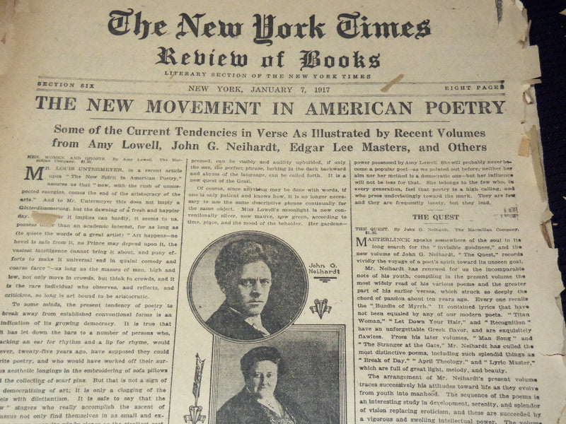 1917-1918 NEW YORK TIMES NEWSPAPER BOOK REVIEW SECTIONS LOT OF 20 - O 3221E