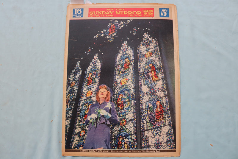1943 APRIL 25 SUNDAY MIRROR NEWSPAPER MAGAZINE SECTION - RISE STEVENS - NP 9096