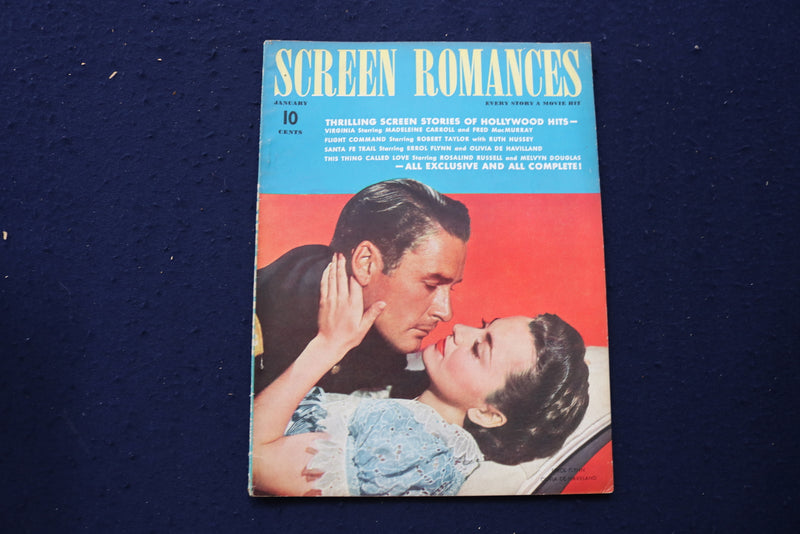 1941 JANUARY SCREEN ROMANCES MAGAZINE - OLIVIA DE HAVILLAND COVER - E 12709