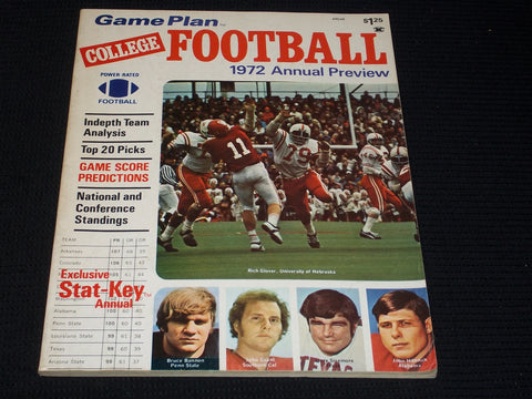 1972 GAMEPLAN COLLEGE FOOTBALL MAGAZINE - RICH GLOVER COVER - E 7913