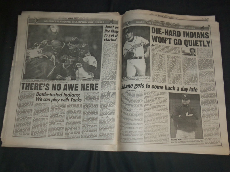 1998 OCTOBER 5 NEW YORK POST NEWSPAPER - YANKEES TRY TO DEFEAT INDIANS- NP 4110