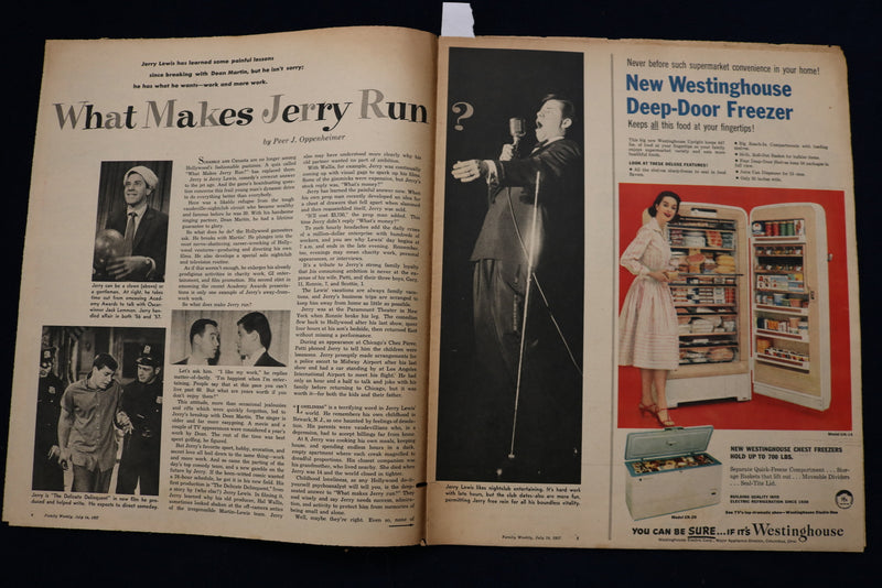 1957 JULY 14 FAMILY WEEKLY MAGAZINE - JERRY LEWIS COVER - E 23287