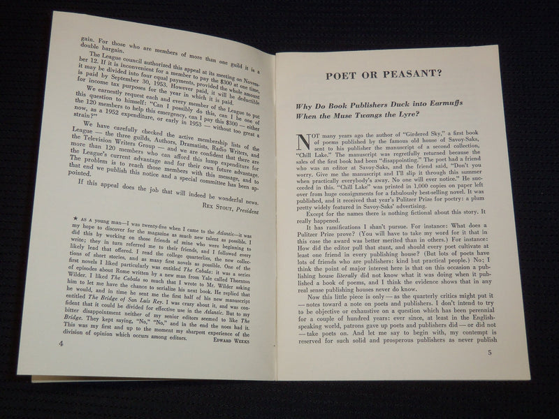 1952 DECEMBER THE AMERICAN WRITER MAGAZINE - VOLUME 1 NO. 3 - J 8001