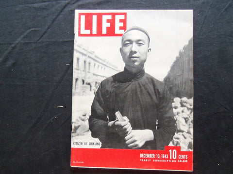1943 DECEMBER 13 LIFE MAGAZINE - CHINESE MUSLIM CITIZEN OF SINKIANG - L 369