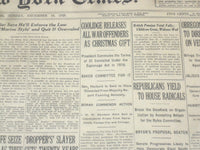 1923 DECEMBER 16 NEW YORK TIMES - COOLIDGE RELEASES ALL WAR OFFENDERS - NT 9233