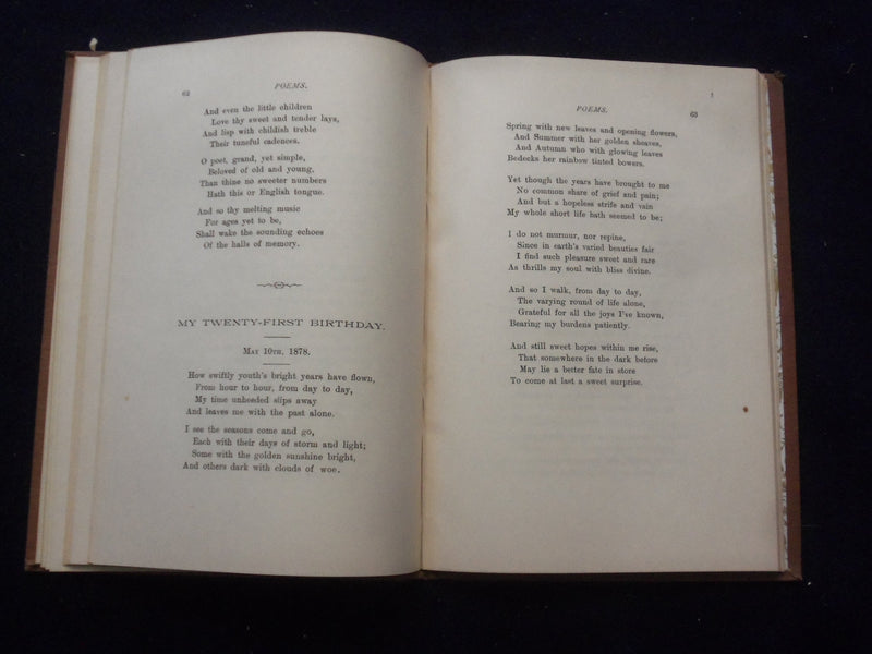 1885 POEMS HARDCOVER BOOK BY J.D. STEELL - KD 8452
