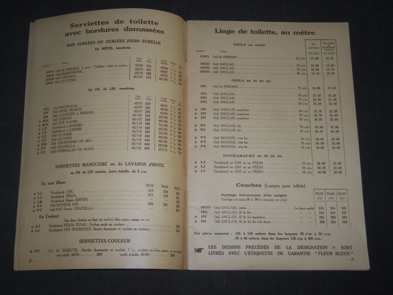 1940'S LE BEAU DAMASSÉ DU NORD FRENCH CATALOGUE - NICE ILLUSTRATIONS - FR 584
