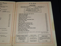 1962 CHASE CLUB PLAZA HOTEL MENU - GUY LOMBARDO - J 7271