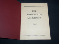 1948 THE ROMANCE OF MINNESOTA BOOK BY VESTA CORNISH ARMSTRONG - J 8758