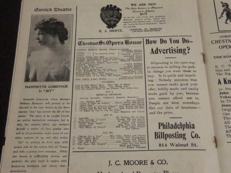 1908 SEPTEMBER PLAYS AND PLAYERS IN PHILADELPHIA THEATRE PROGRAM - J 2390