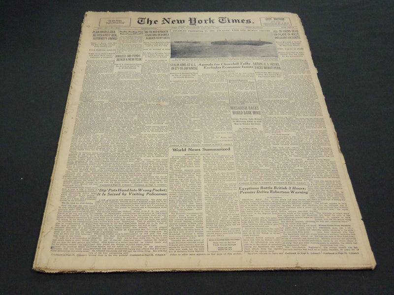1952 JANUARY 2 NEW YORK TIMES - ALL 28 FOUND DEAD ON PLANE IN WEST - NT 4586