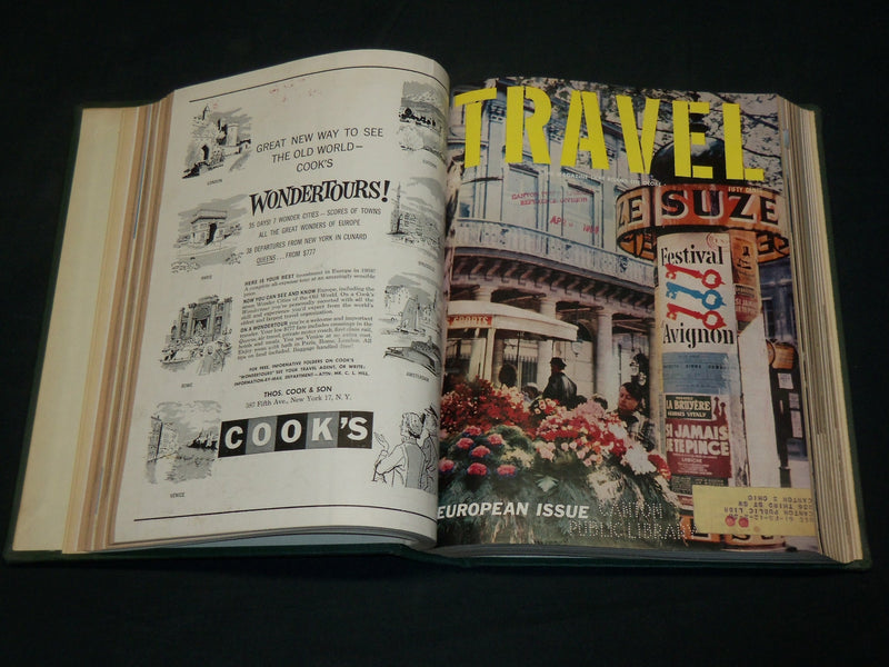 1959 JANUARY-DECEMBER TRAVEL MAGAZINE BOUND VOLUME - GREAT COVERS - KD 5978