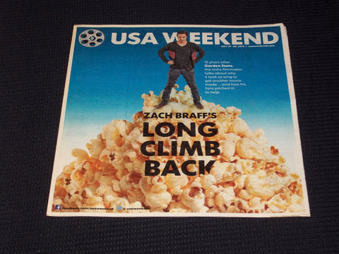 2014 JULY 18 USA WEEKEND MAGAZINE - ZACH BRAFF COVER - E 4978
