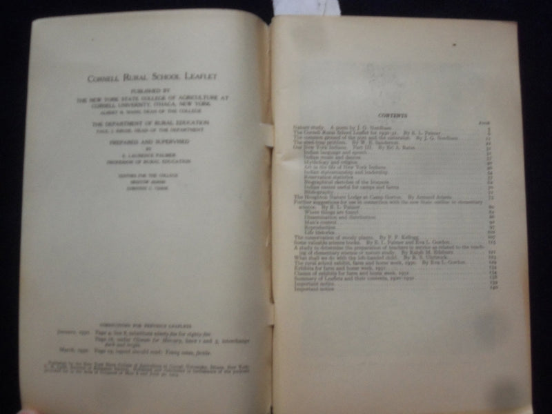 1930 SEPTEMBER CORNELL RURAL SCHOOL LEAFLET SOFTCOVER BOOK -TEACHERS' NO- J 9619