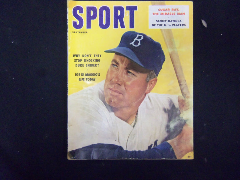 1957 SEPTEMBER SPORT MAGAZINE - DUKE SNIDER COVER - GREAT PHOTOS - ST 3518