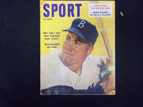 1957 SEPTEMBER SPORT MAGAZINE - DUKE SNIDER COVER - GREAT PHOTOS - ST 3518