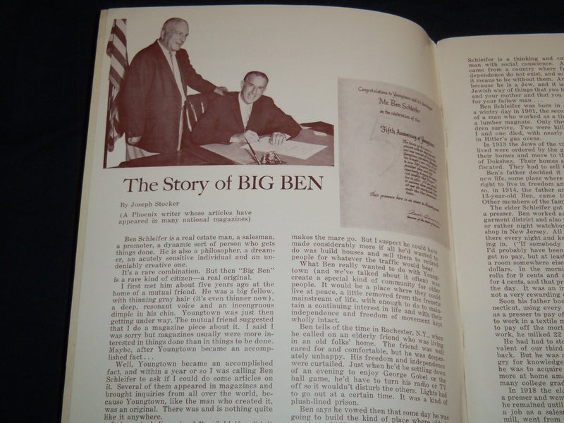 1959 YOUNGTOWN ARIZONA 5TH ANNIVERSARY SOUVENIR PROGRAM - J 8574