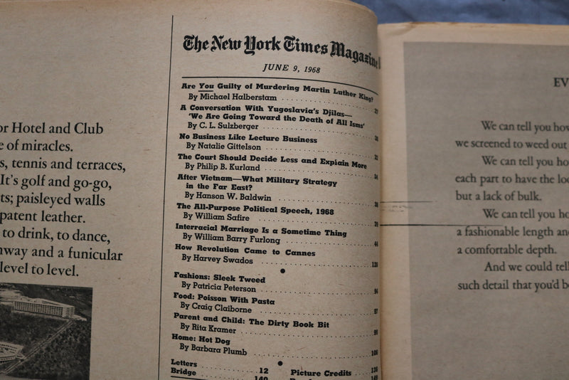 1968 JUNE 9 THE NEW YORK TIMES MAGAZINE - A VIET VET STARTS HOME COVER - NP 8469