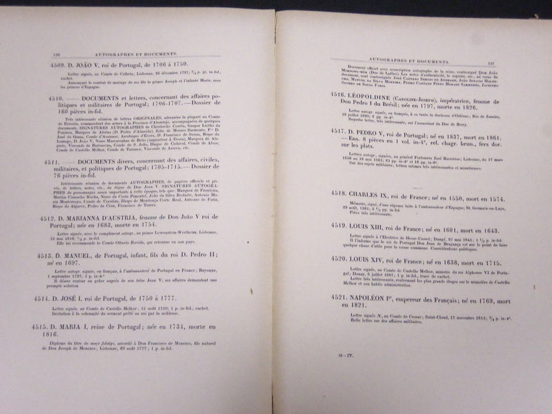 1896 CATALOGUE DE LA BIBLIOTHEQUE DE FERNANDO PALHA FRENCH BOOK - KD 44