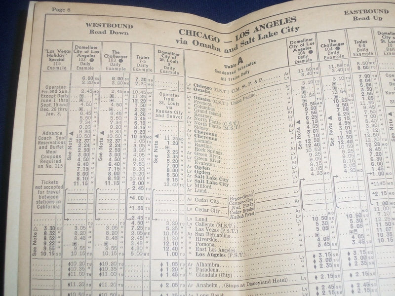 1963 APRIL 28 UNION PACIFIC RAILROAD TIME TABLES GUIDE - GREAT INFO - J 5726