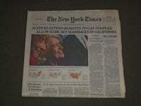 2013 JUNE 27 NEW YORK TIMES - ALLOW SAME-SEX MARRIAGES IN CALIFORNIA