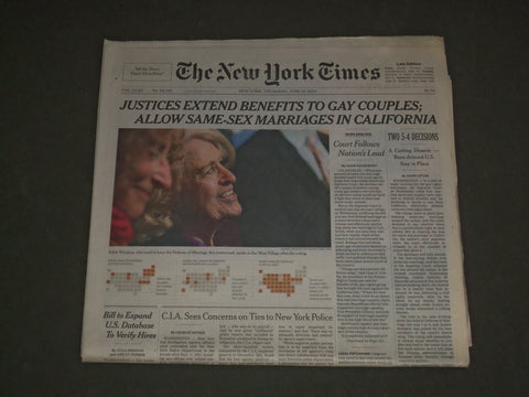 2013 JUNE 27 NEW YORK TIMES - ALLOW SAME-SEX MARRIAGES IN CALIFORNIA