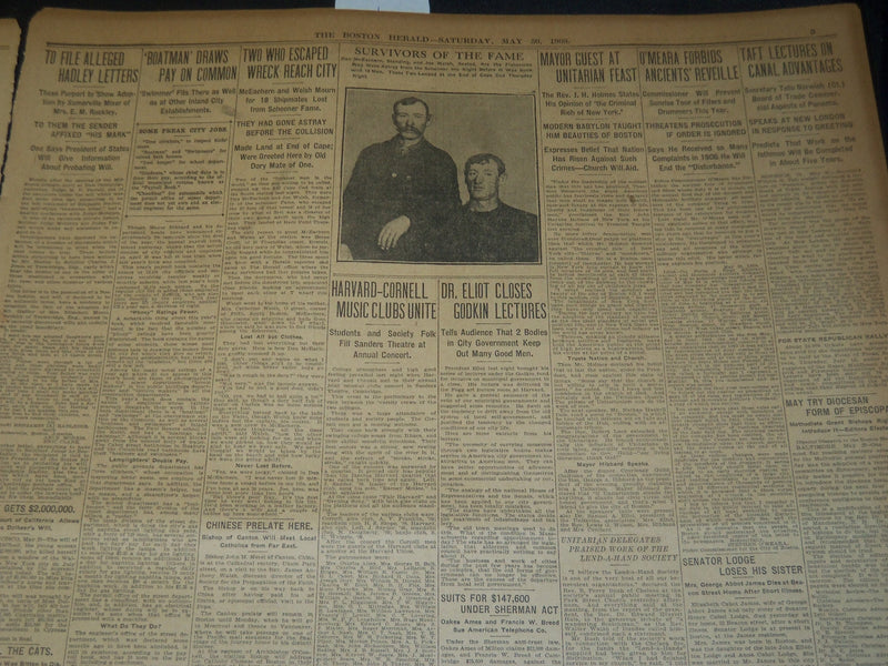 1908 MAY 30 THE BOSTON HERALD - BALL CHILDREN FOUND IN WOODS - BH 77