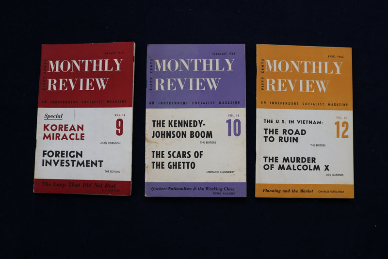 1965 MONTHLY REVIEW, AN INDEPENDENT SOCIALIST MAGAZINE - LOT OF 7 - O 3608