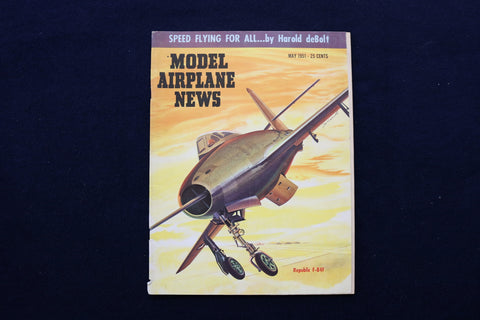 1951 MAY MODEL AIRPLANE NEWS MAGAZINE - REPUBLIC F-84F COVER - E 11494
