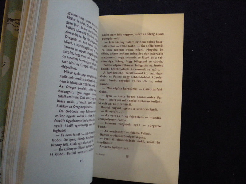 1957 BAMBI HARDCOVER BOOK BY ERDEI ELETTORTENET - HUNGARIAN TEXT - KD 8098