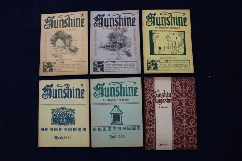 1927-1932 SUNSHINE A SOULFUL MAGAZINE - LOT OF 12 - DIGEST SIZE - K 1479