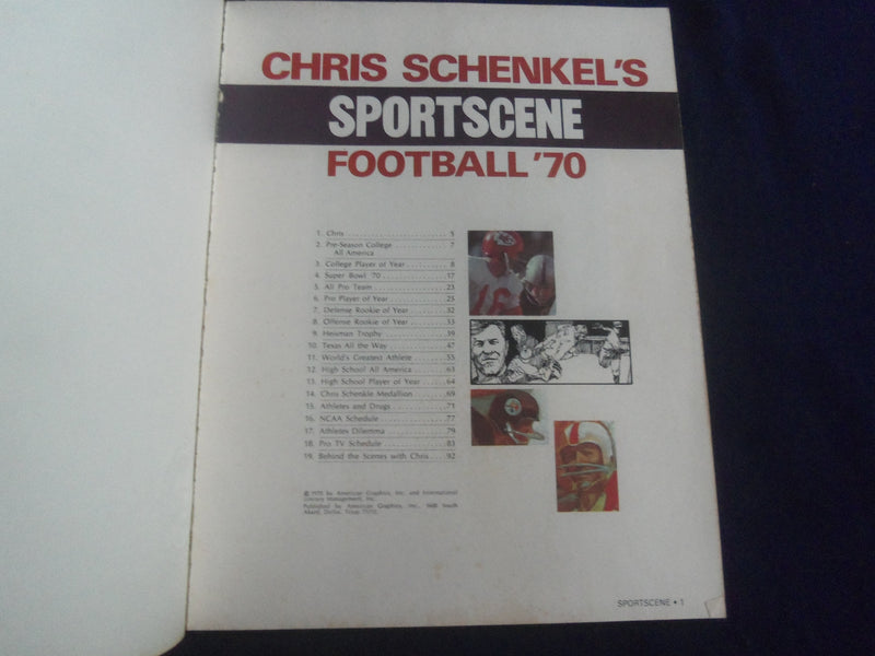 1970 CHRIS SCHENKEL'S SPORTSCENE MAGAZINE - FOOTBALL '70- SP 6481C