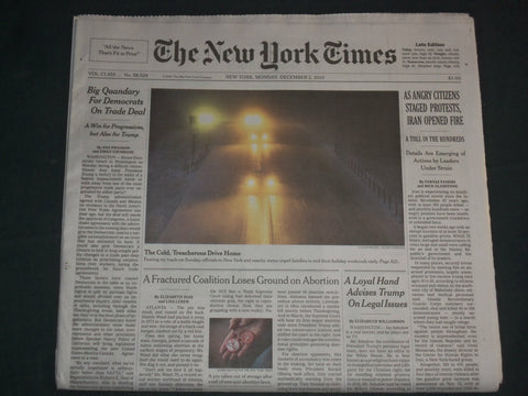 2019 DECEMBER 2 NEW YORK TIMES - BIG QUANDARY FOR DEMOCRATS ON TRADE DEAL