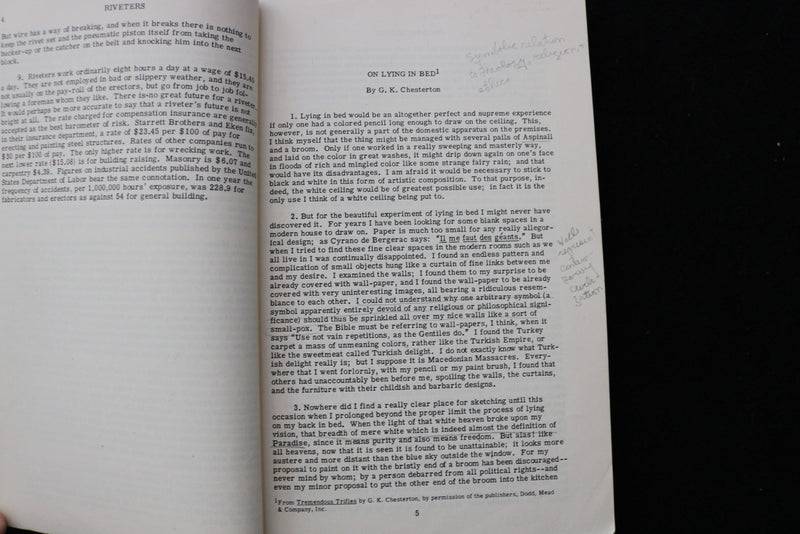 1949 UNIVERSITY OF CHICAGO ENGLISH SELECTED READINGS SOFTCOVER BOOK - K 2905