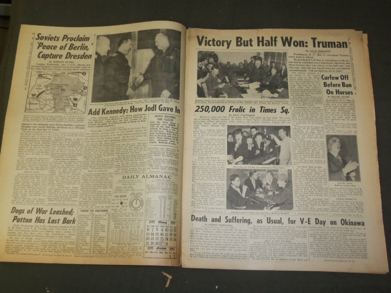 1945 MAY 9 NEW YORK DAILY NEWS - REDS JOIN IN HAILING PEACE - NP 4341