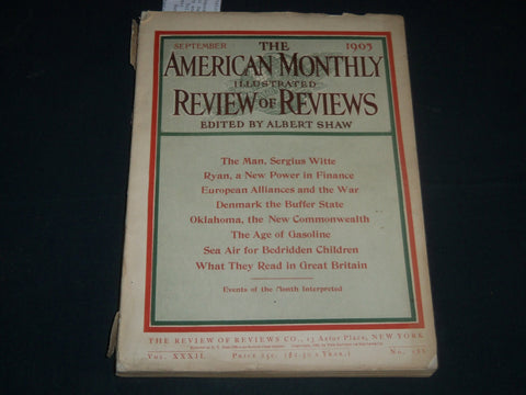 1905 SEPT THE AMERICAN MONTH REVIEW OF REVIEWS MAGAZINE - COCA-COLA - J 4859