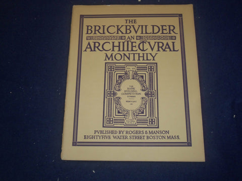 1907 FEBRUARY THE BRICKBUILDER MAGAZINE - THE BANK COMPLETION NUMBER - ST 528Q