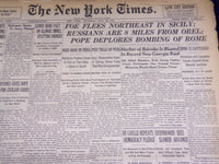 1943 JULY 22 NEW YORK TIMES - FOE FLEES NORTHEAST IN SICILY - NT 1887