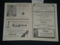 1930 MARCH 24 STREET SCENE AMBASSADOR THEATRE PROGRAM - BEULAH BONDI - J 4284